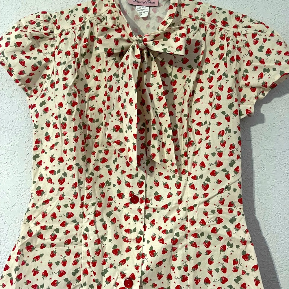 Heart of Haute Stelle Strawberry Fields Blouse, size L, VGUC